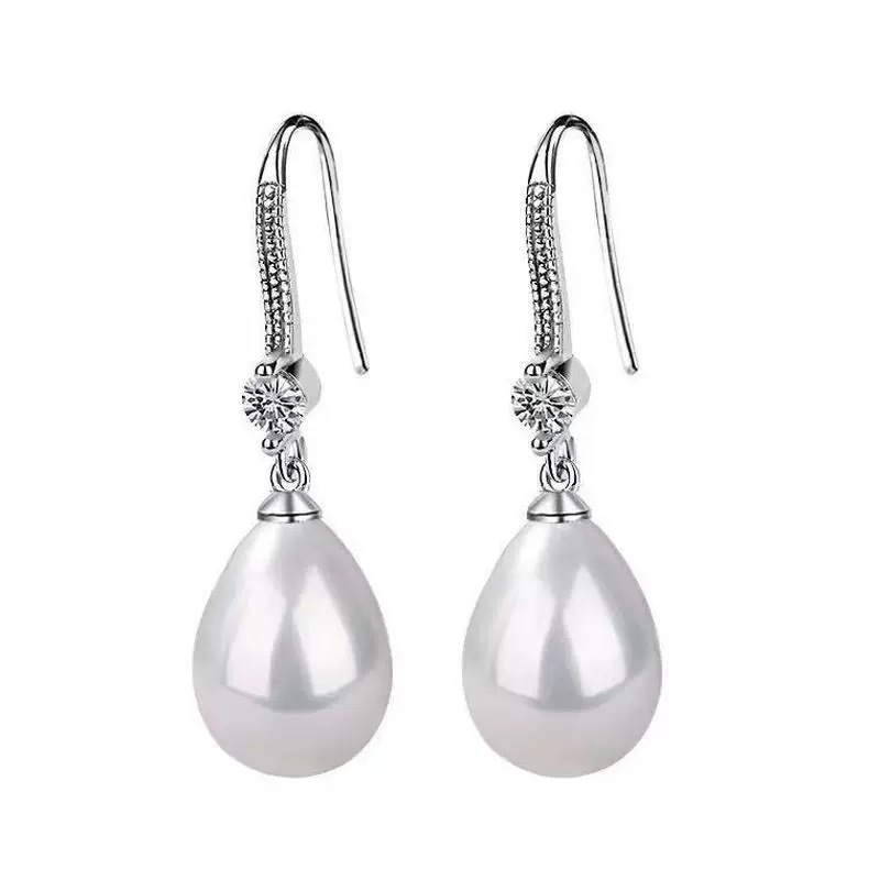 Pearl earrings for women, earrings, earrings, white copper silver-plated 2019 new style earrings
