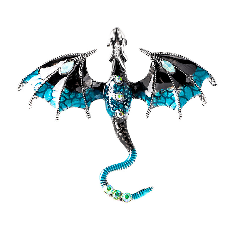Oil Drip Cartoon Flying Dragon Brooch Men's Suit Coat Accessory Pin Jewelry New