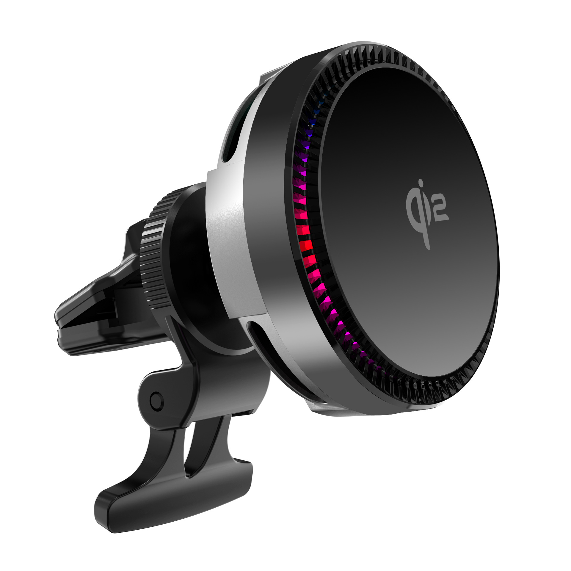 QI2 RGB light magnetic cooling fan car fast wireless charger phone mount for Apple Samsung