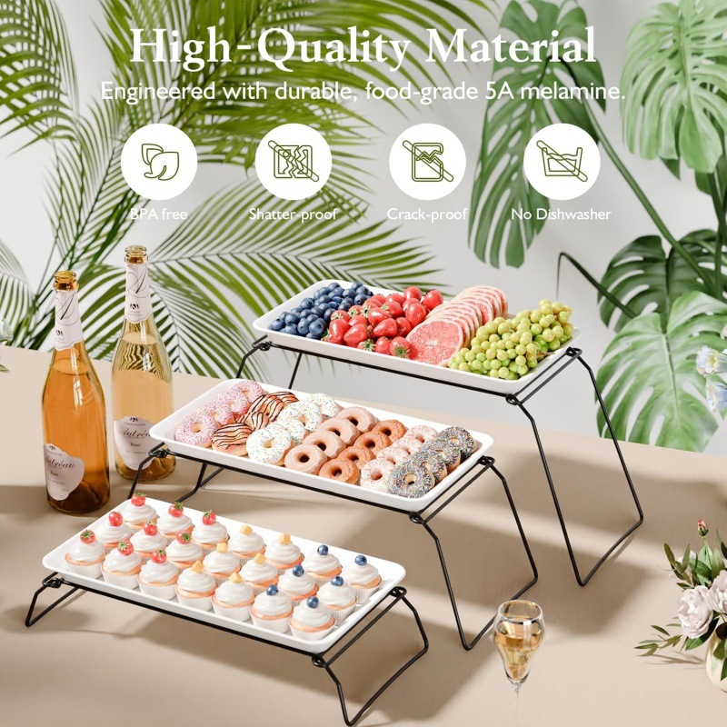 Three-tier fruit plate tray, hotel dessert stand, self-service display stand, dessert plate, multi-layer