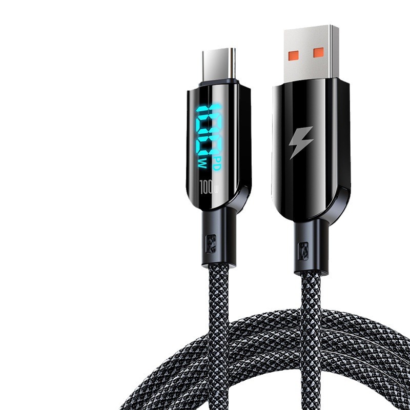 100W Digital Display Phone Cable Data Cable for Huawei Apple 8-14 PD30W 15 Fast Charging Charging Cable Digital