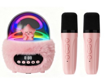 New Bluetooth Speaker Plush Star Speaker Projection Night Light Alarm Clock Girl Heart Gift