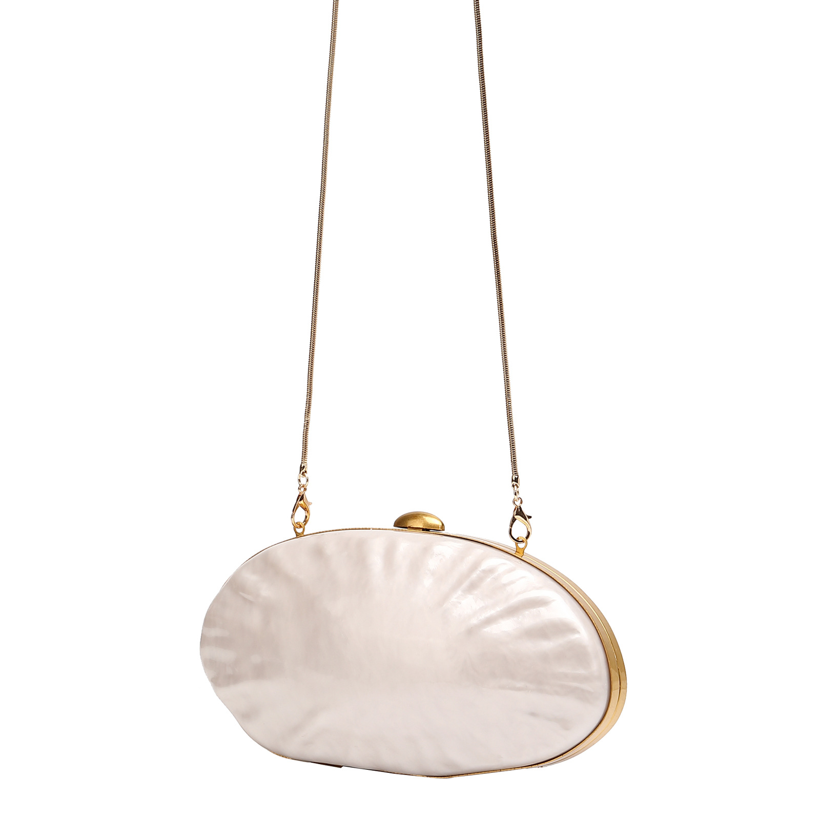 2025 New Shell Egg Acrylic Clutch Bag Evening Bag Banquet Party Evening Dress Bag Chain Women's Bag