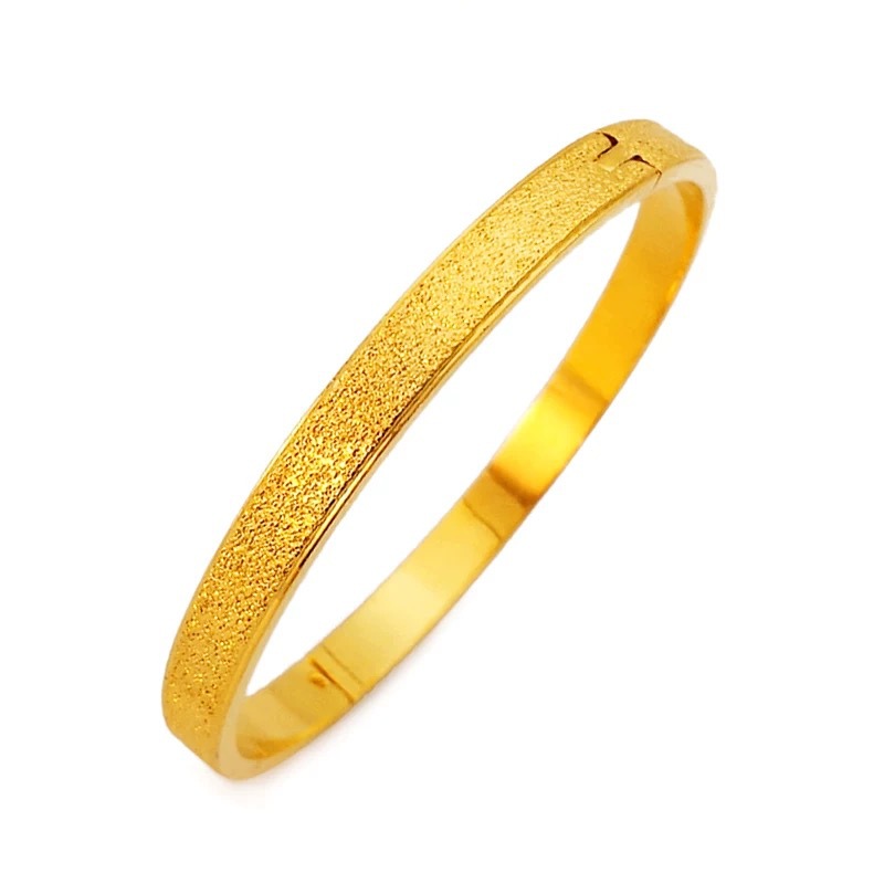 520 couple sand gold tight curse bracelet copper gold-plated live mouth如意 gold hoop stick ring set national style