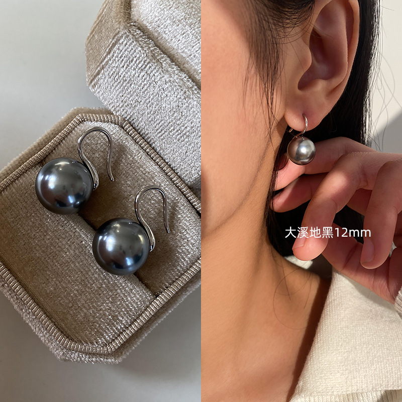 Pure Silver Pearl Earrings Stud Earrings for Women Ear Hooks Earrings High Heel Pearl Earrings 2025 New