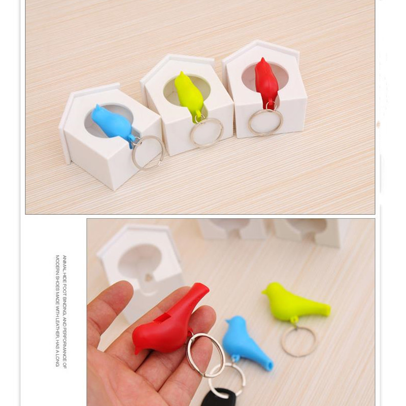 Love Nest Bird Keychain Key Finder Single Sparrow Whistle Birdhouse Novelty Gift