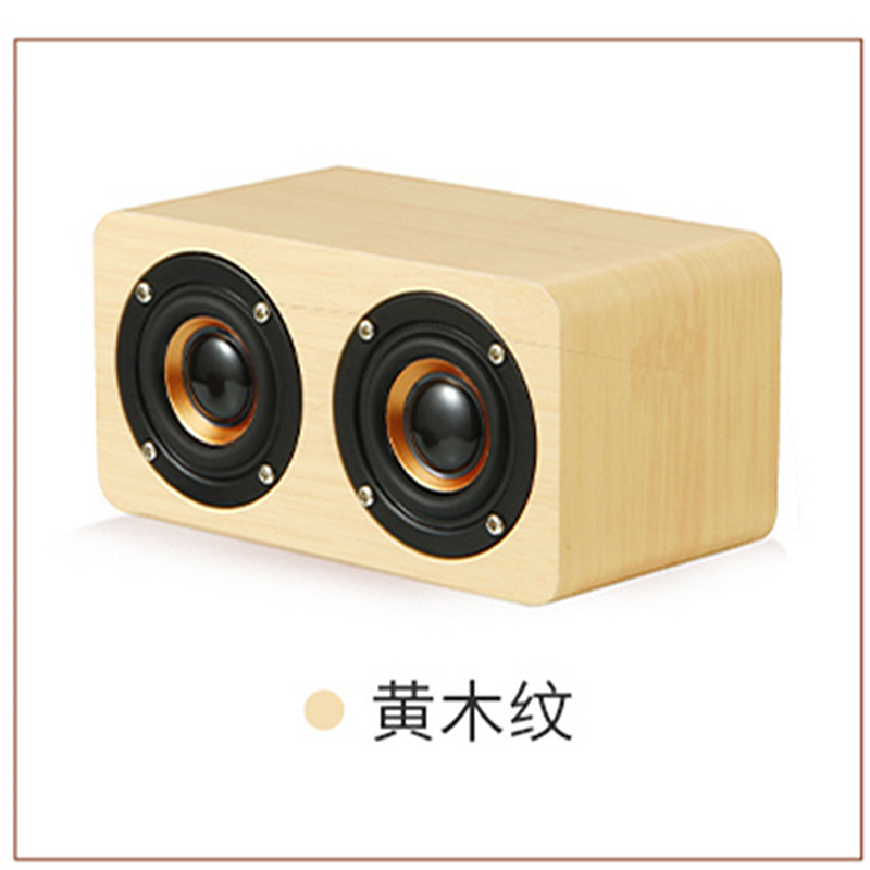 K5A Wireless Bluetooth Speaker Wooden Dual Speaker Heavy Bass Desktop Small Audio Gift LOGO New Product