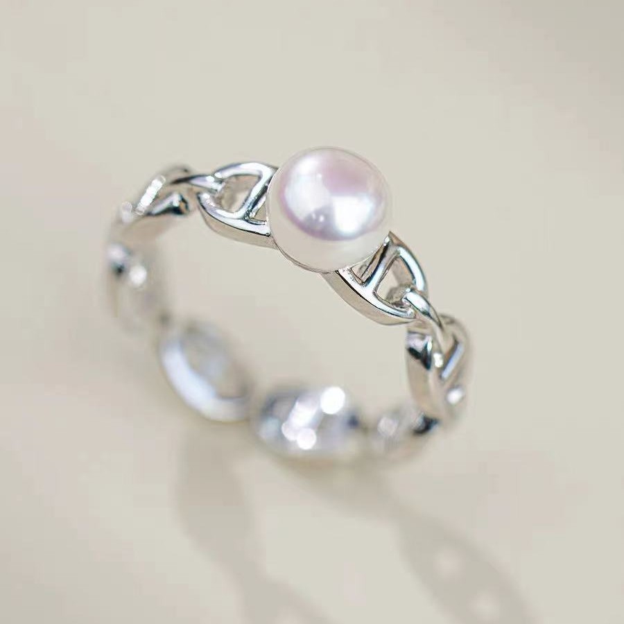 DIY Pearl Ring Accessories Gold-Plated Flower Butterfly Ring Holder Petal Pearl Ring Empty Mount Open