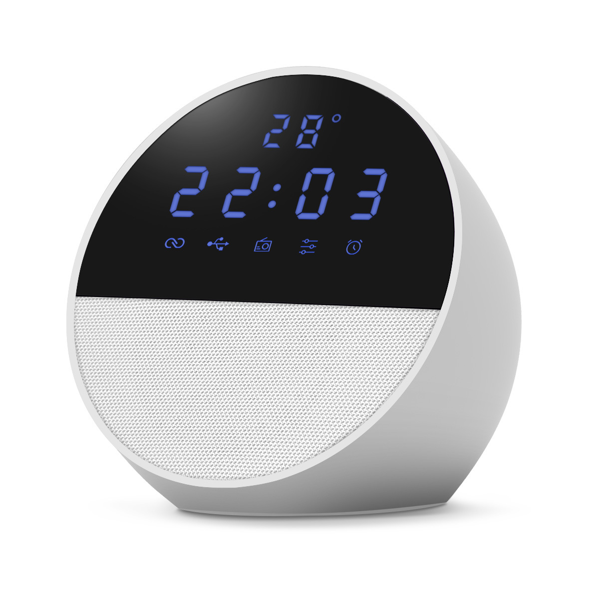 Mini desktop audio screen display smart clock alarm clock portable with temperature radio wireless Bluetooth speaker
