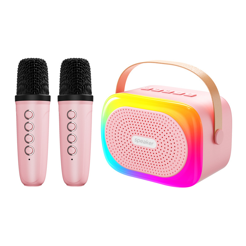 Wireless Bluetooth Small Speaker with Microphone All-in-One Home Portable Outdoor Singing Low Bass Small Steel Cannon