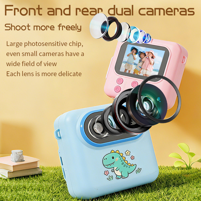 New Kids Instant Print Camera Mini Cartoon Toy Camera Multilingual Thermal Paper