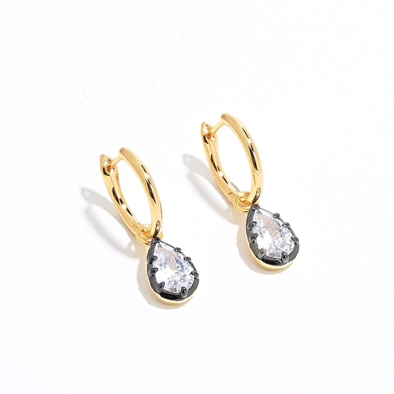 Sweet Cool Style S925 Silver Gold-Plated Three-Dimensional Geometric Round Pendant Earrings for Women