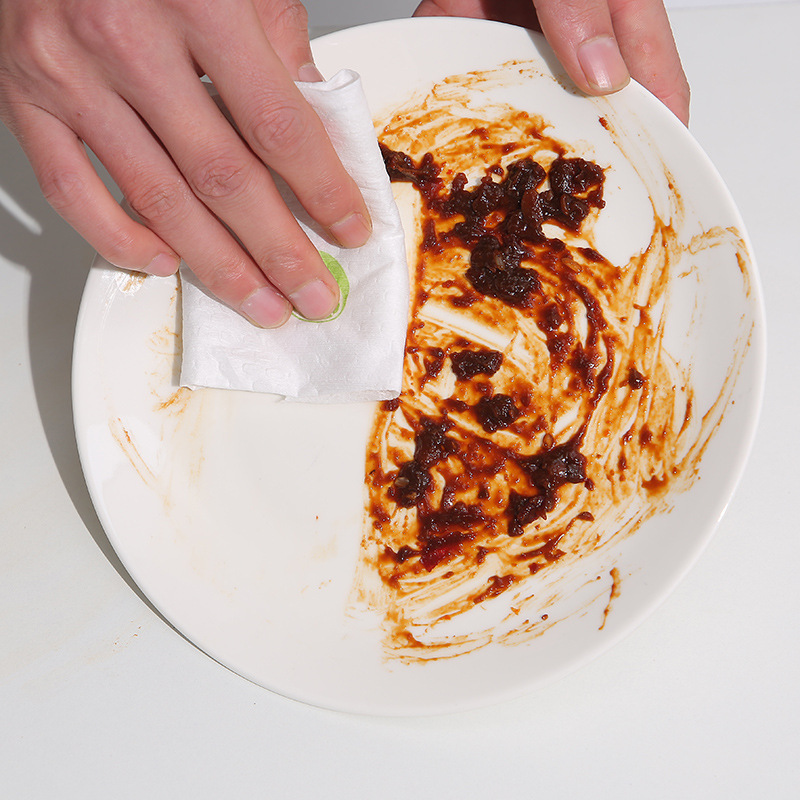 Lazy cloth, thickened disposable dish towel, non-greasy, dry and wet use, household kitchen pure white large roll