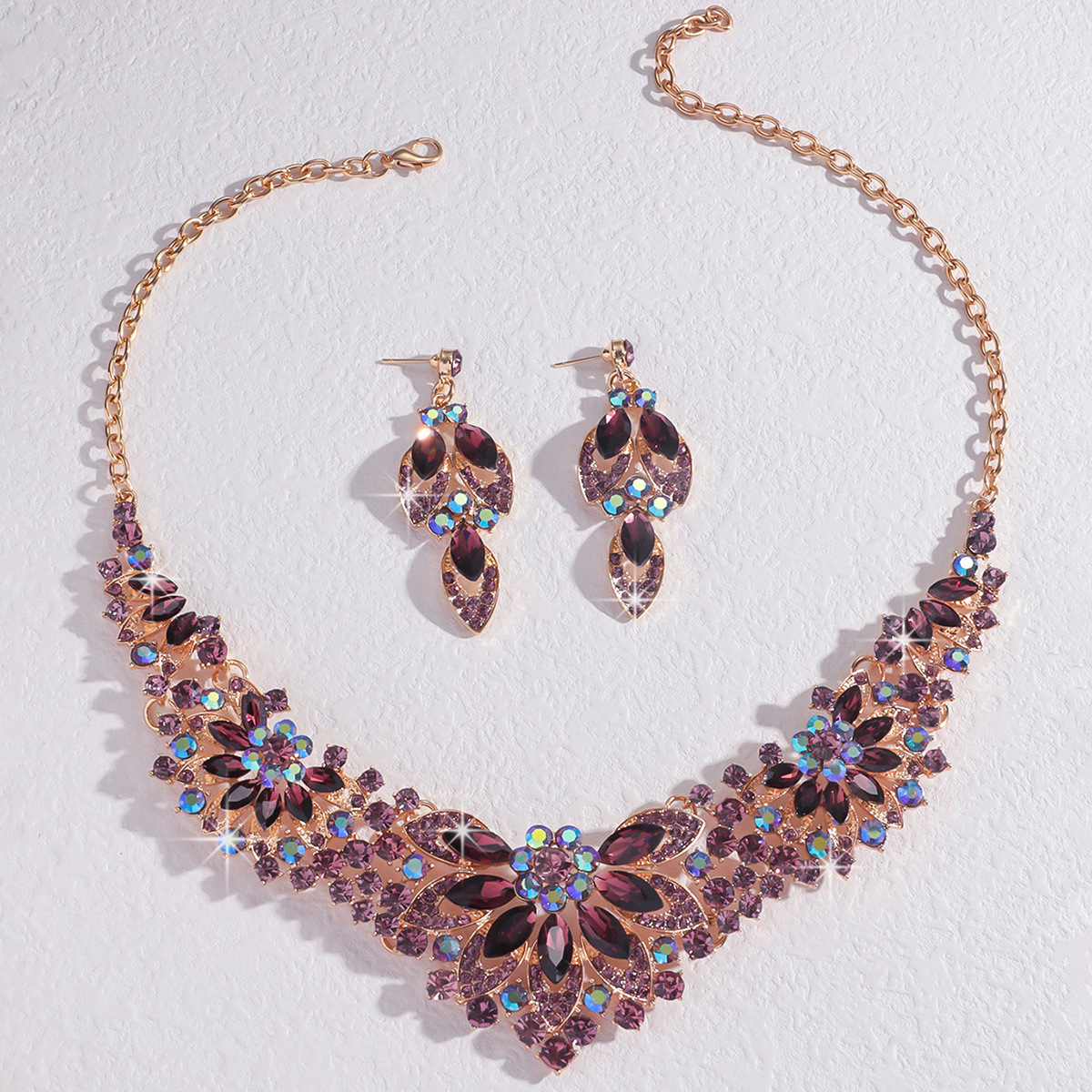 Luxury Jewelry Set Alloy Banquet Accessories Flower Bride Wedding Jewelry for Women