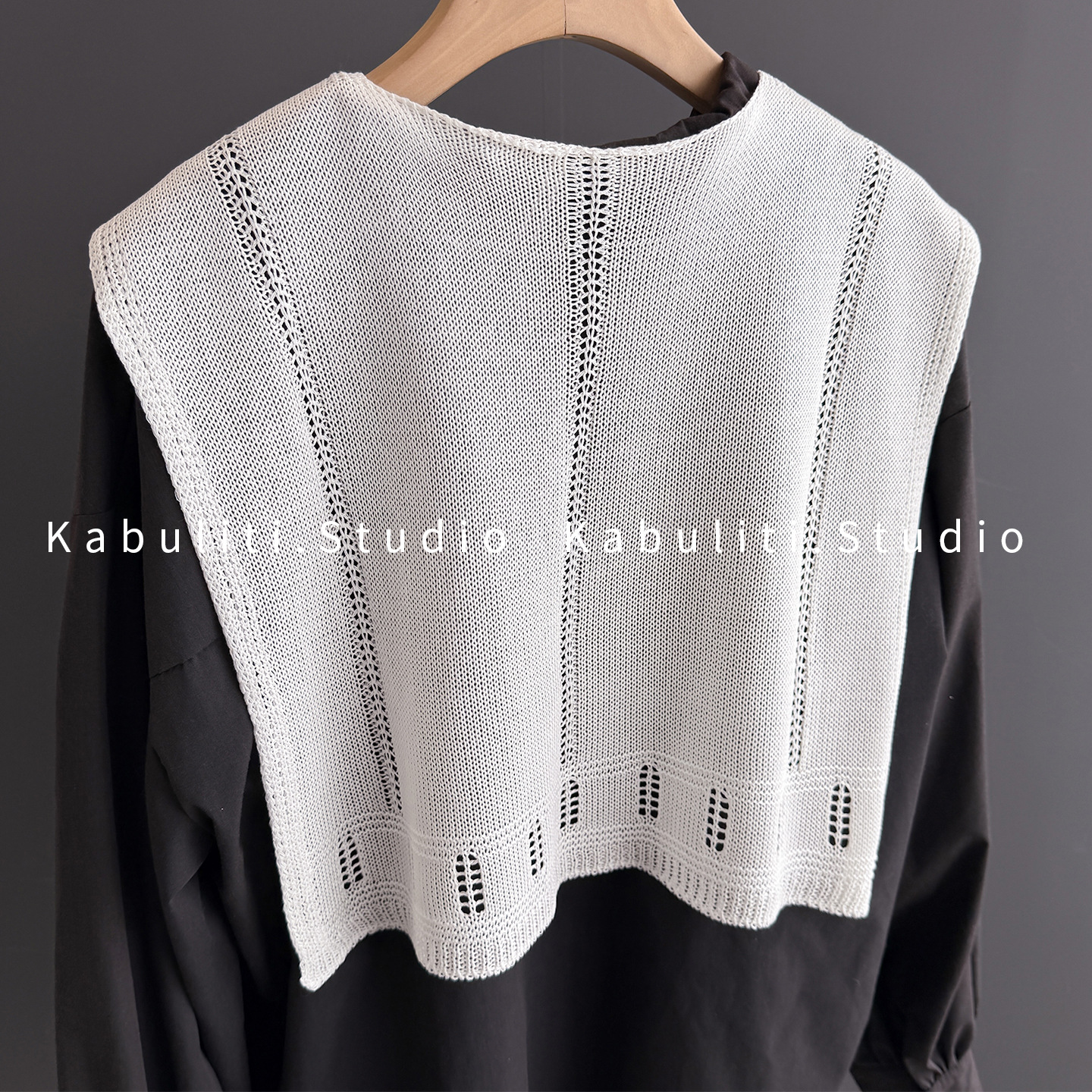 Outerwear knitted small shawl women off-white office air-conditioned room neck protection cape thin scarf matching shirt skirt
