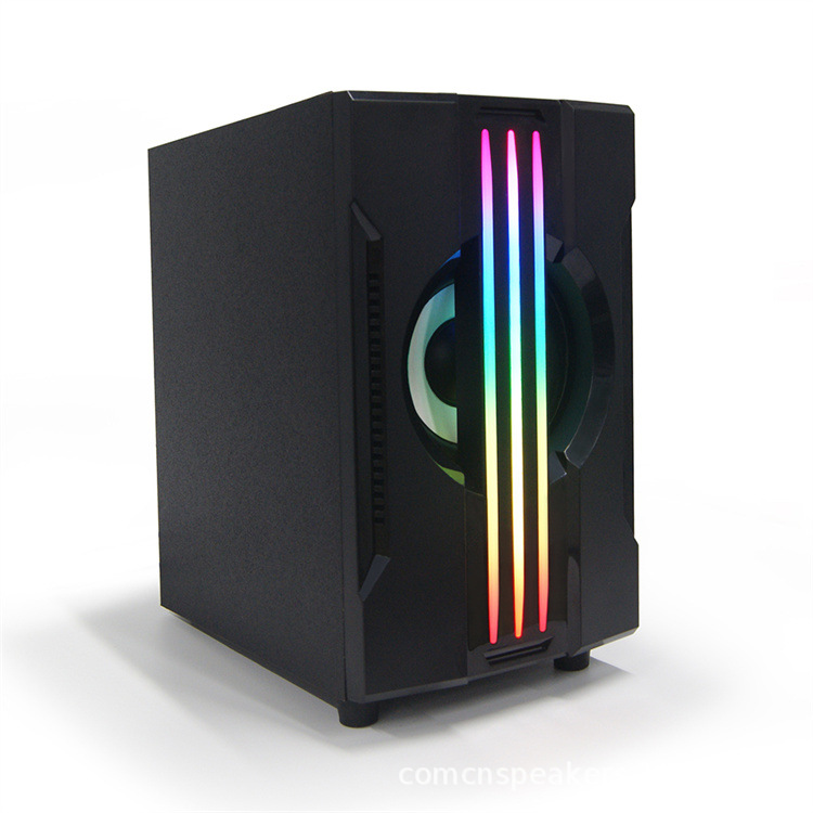 Custom-designed Wooden Computer Speakers: High-Powered Home Speakers with Bluetooth 2.1 and RGB Lighting—Hybrid Home and Gaming Speakers