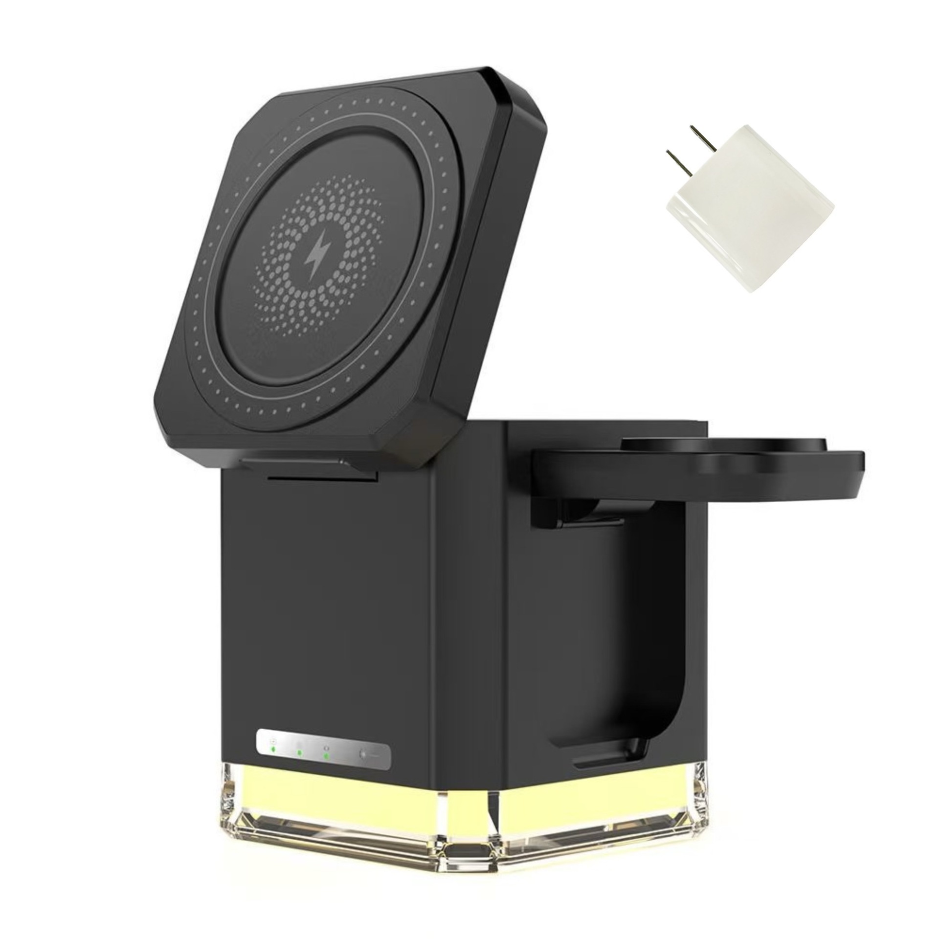 Foldable Magnetic 3-in-1 Wireless Charger Portable Phone Watch Earphone Stand Flash Charge Strong Magnet