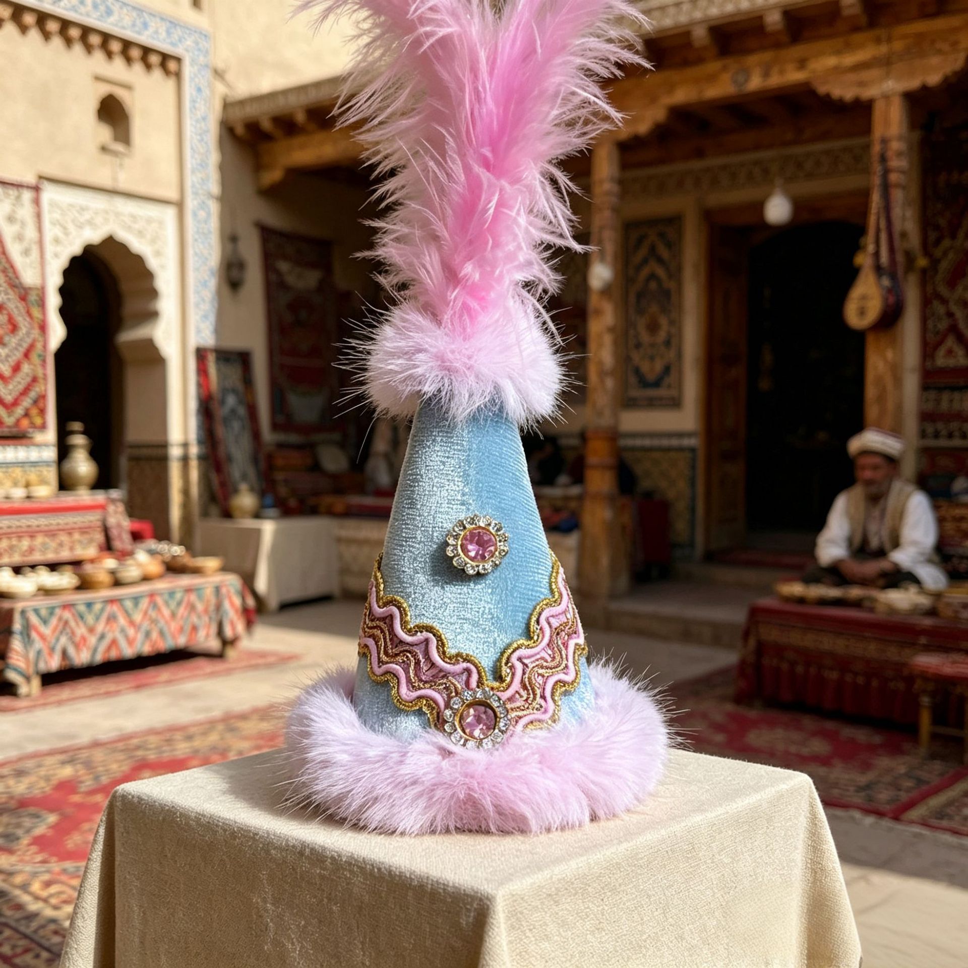 New product Xinjiang lamb hat accessory feather ethnic style diy accessory Xinjiang lamb small flower hat wholesale