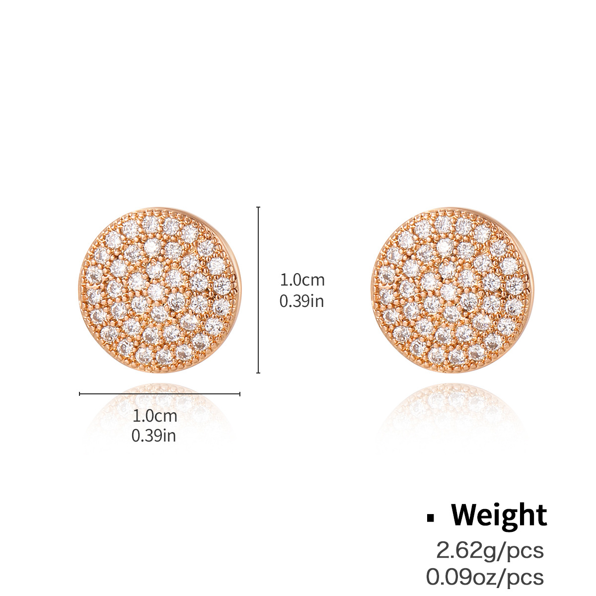 Kenjie copper zircon gold-plated silver needle earrings quality heart geometric earring treatment
