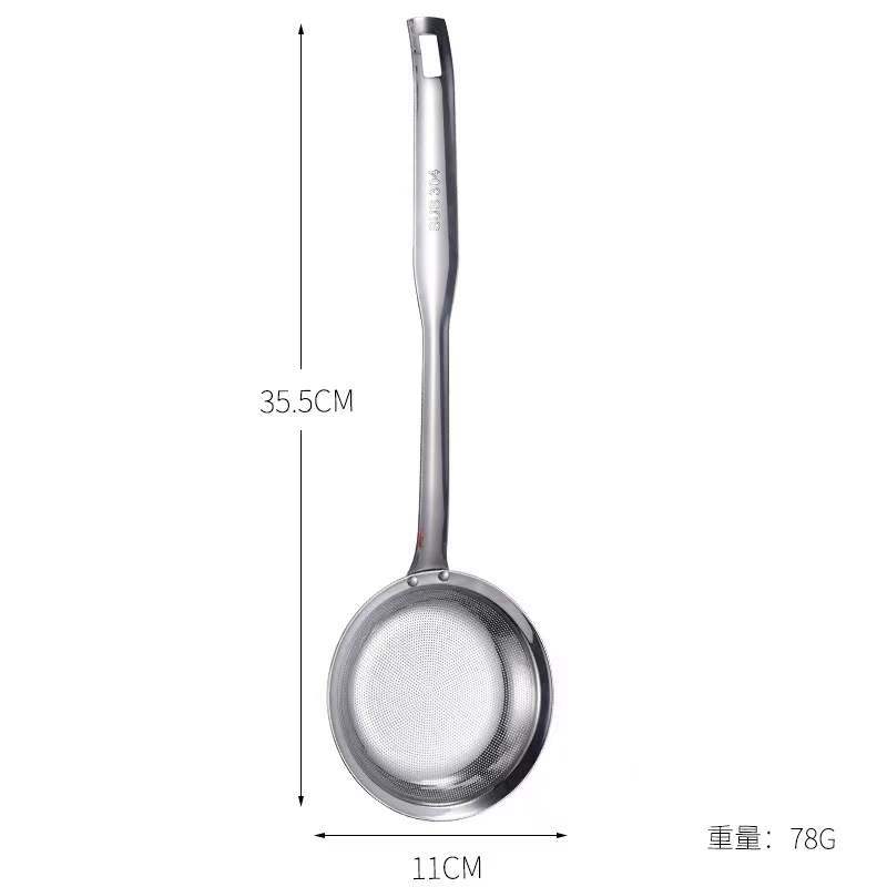 304 stainless steel oil strainer spoon, kitchen tool, hanging oil skimmer, oil residue filter mesh spoon, foam skimmer