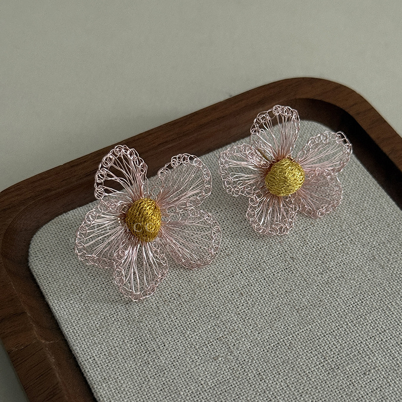 Simple Sweet Handmade Flower Stud Earrings Elegant Exquisite Earrings Absolutely Beautiful Earrings