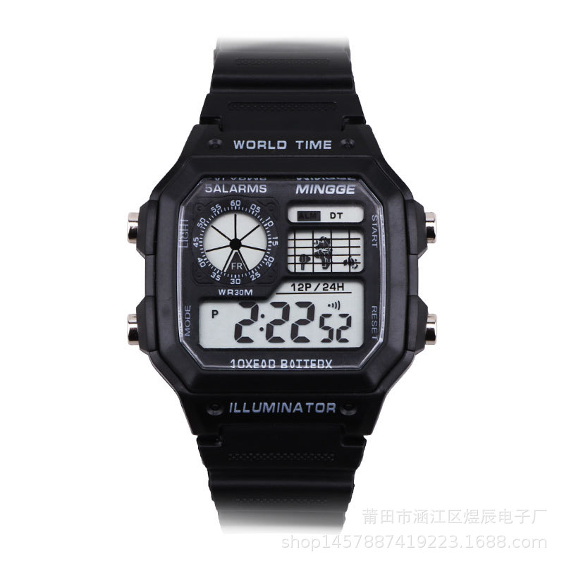 Colorful Waterproof Luminous Alarm Electronic Watch Boys Teenagers Universal Watch Multifunctional Outdoor Sports Watch