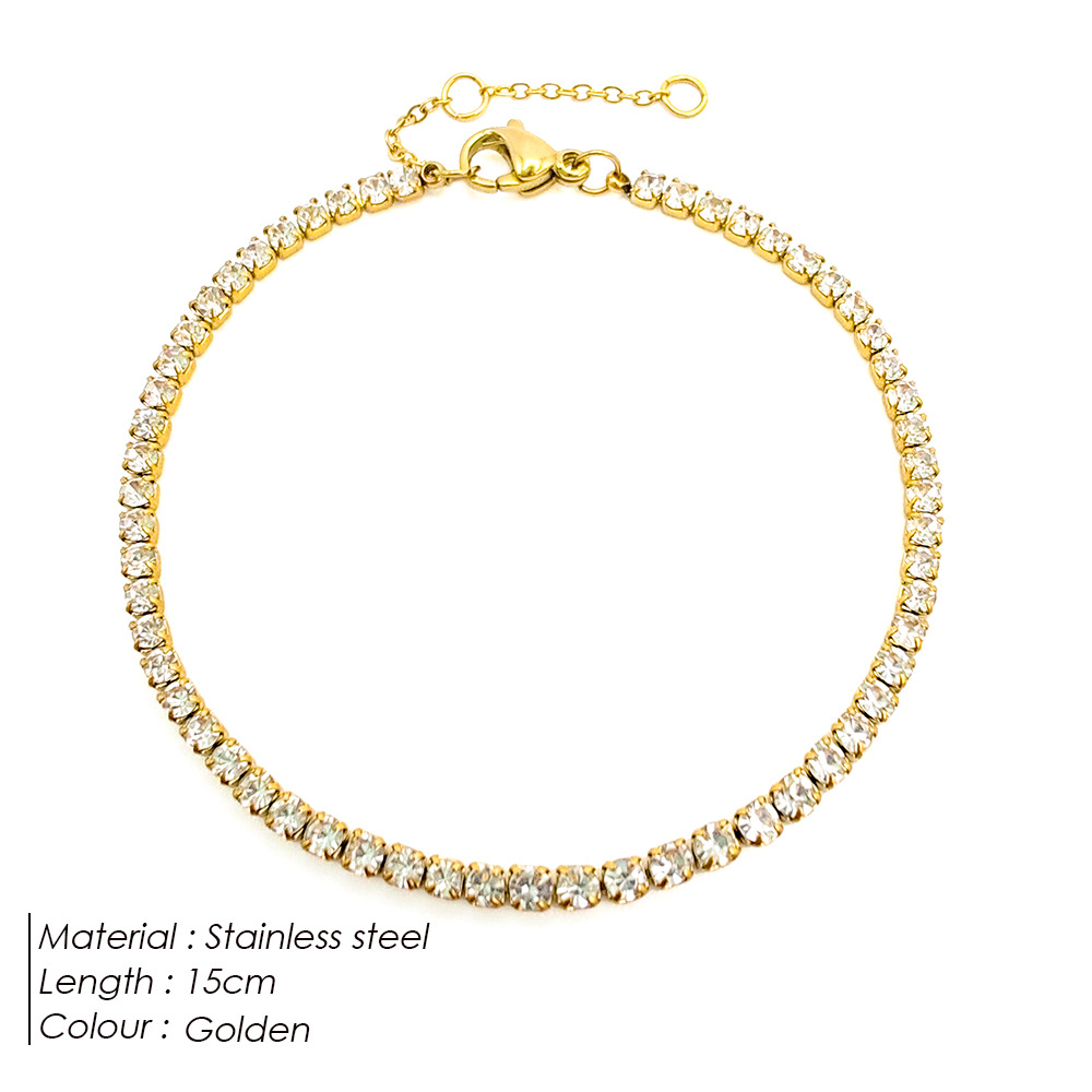 eManco Single Row Diamond Bracelet Round Zircon Tennis Chain Bracelet Bangle Hand Jewelry
