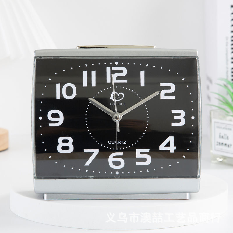 Factory Price Silent Square Large Alarm Clock Glow with Night Light 3D Digital Bedroom Desktop Alarm Clock