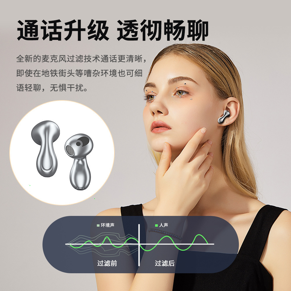 New drop-shaped earphone compatible with Huawei Apple Bluetooth earphone TWS wireless ENC call noise reduction semi-in-ear