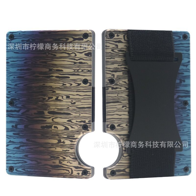 Metal Card Holder Carbon Fiber Wallet Money Clip RFID Anti-theft Foreign Gift