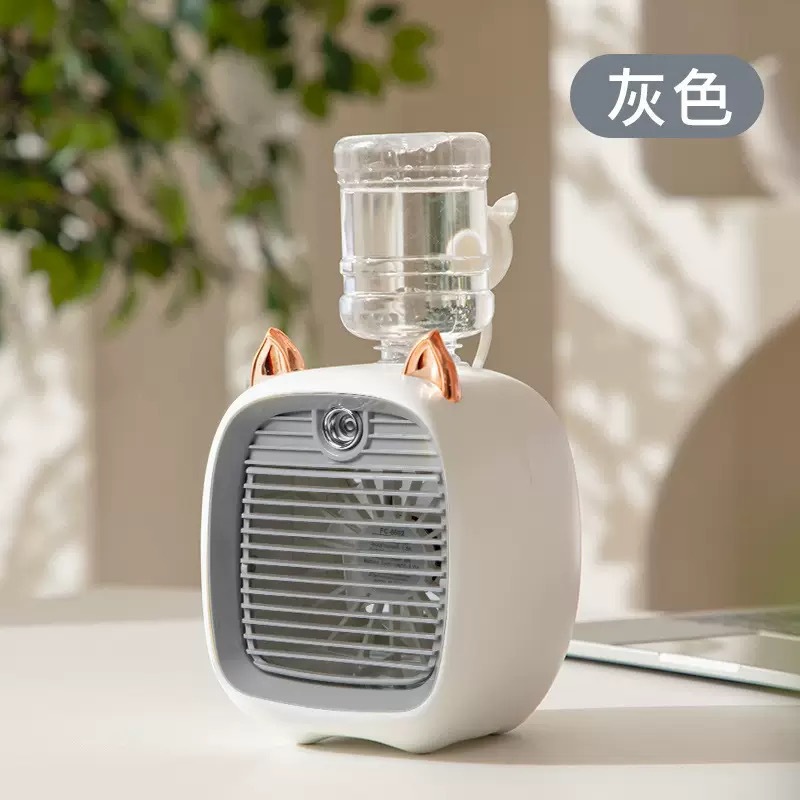 Summer Little Fox Fan, High Portability, Humidification, Rechargeable, Spray Cooling Fan, Nezha Sticker, Desktop Fan
