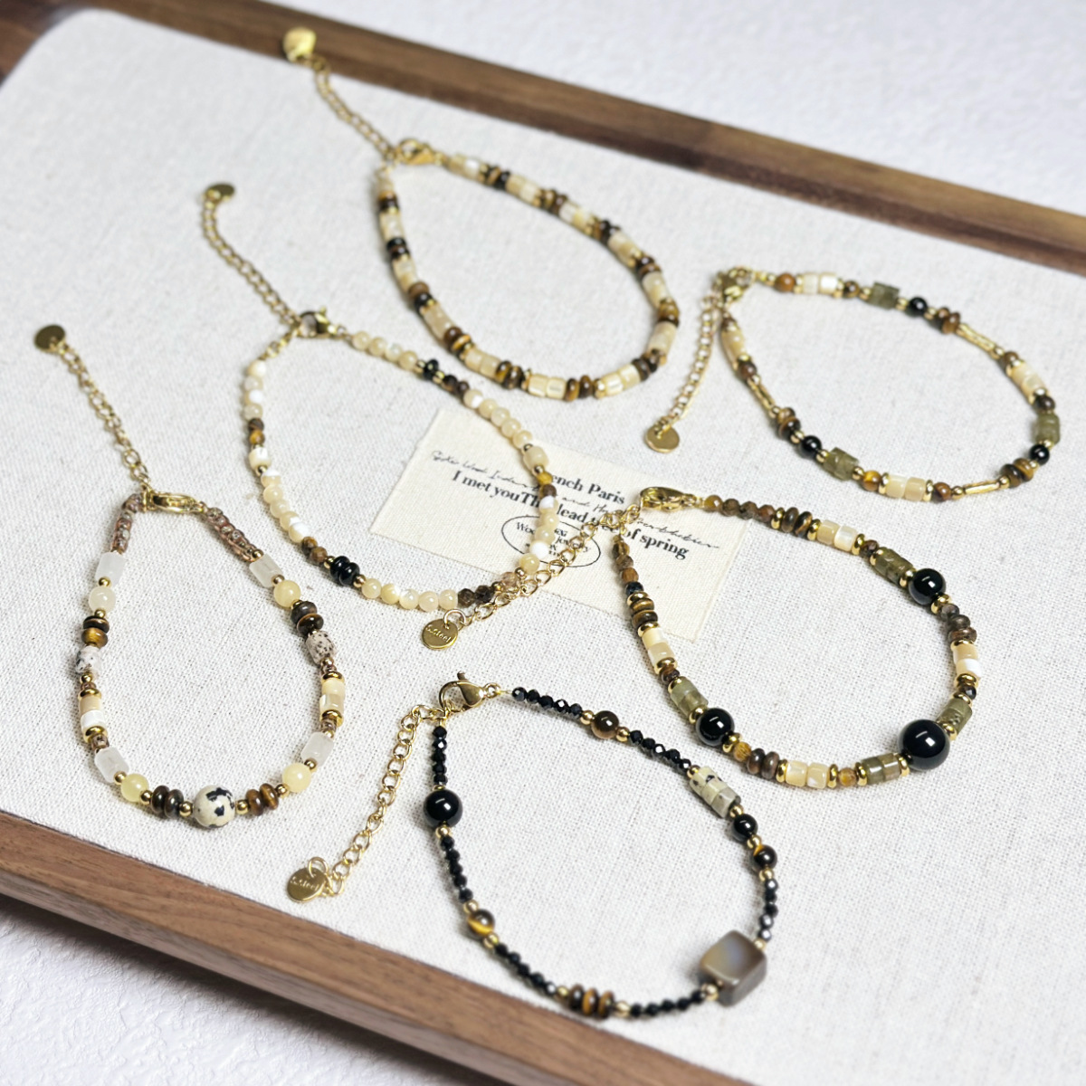 Natural Shell Bracelet Milad Color Tiger Eye Bracelet Simple Imported Seed Bead Bracelet