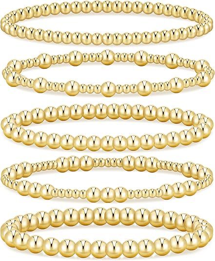 Pearl CC Bead Bracelet Multi-Layer Stacking Gold Bead Chain Women's Bracelet