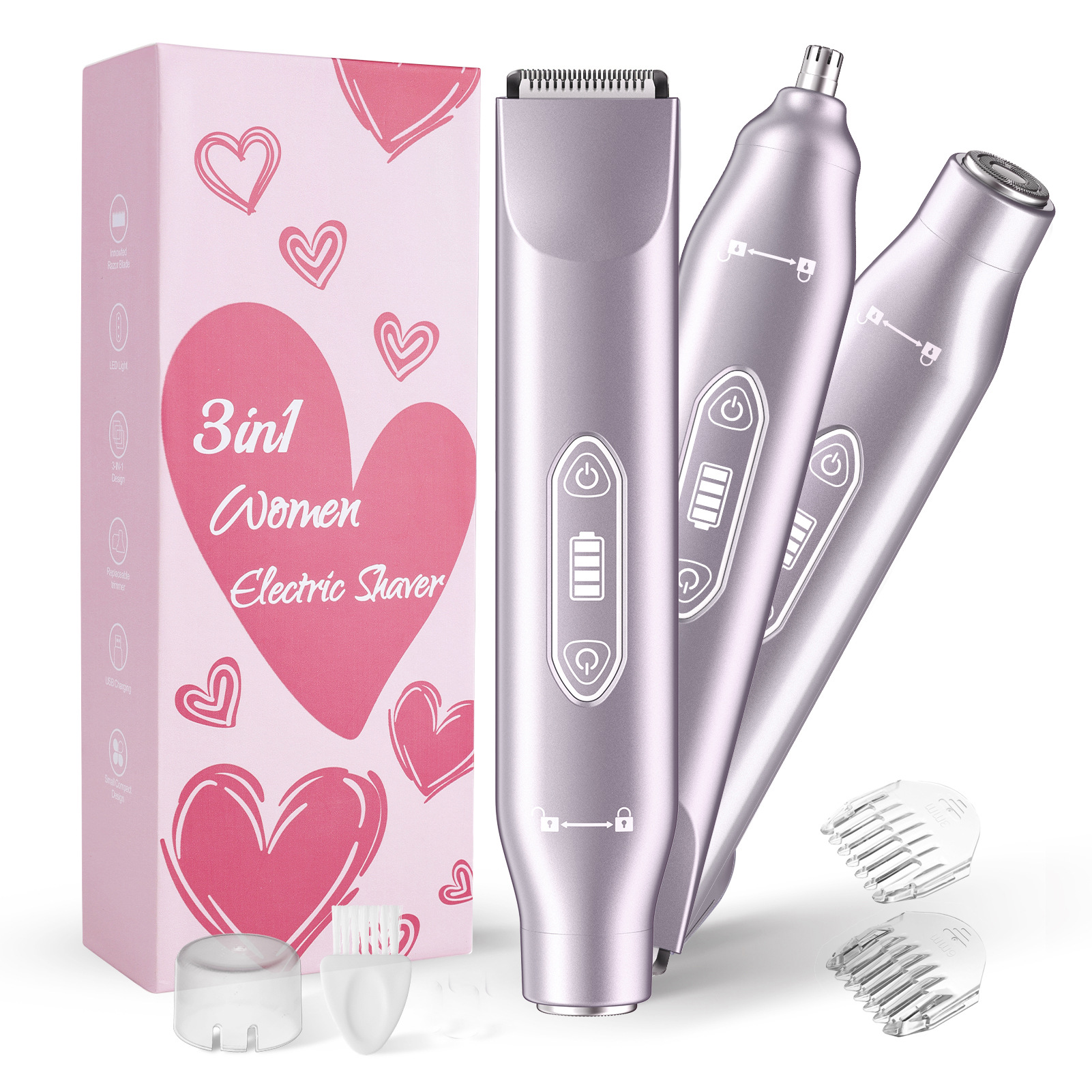 Electric Hair Trimmer 3-in-1 Depilator for Nose Hair, Armpit Hair Trimmer for Men and Women, Private Area Hair Removal Instrument