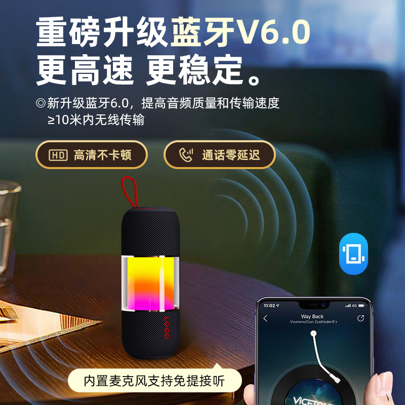 Bluetooth Audio Card High Sound Quality Large Volume Wireless Speaker Portable Home Outdoor Subwoofer
