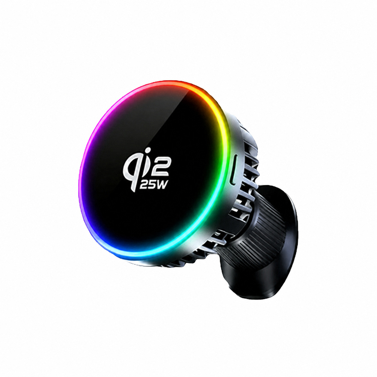 Qi2 Protocol Car Wireless Charger 25W Air Cooling with Ambient Light Vent Outlet Car Wireless Charger