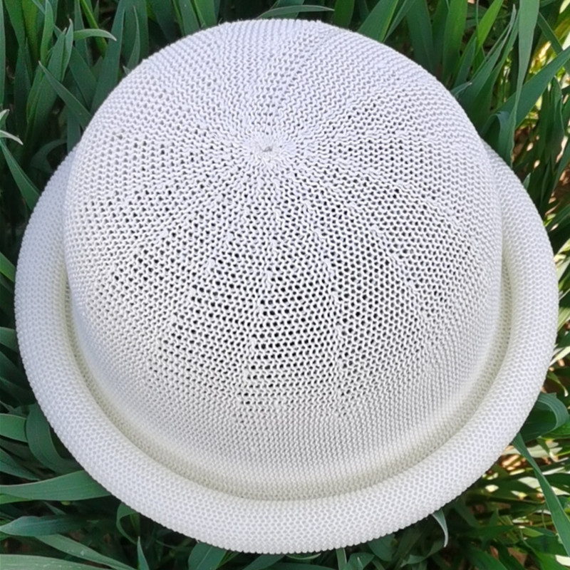 Women's Hat 2020 Spring/Summer New Straw Gauze Rolled Brim Round Top Small Fedora Elegant Sun Hat
