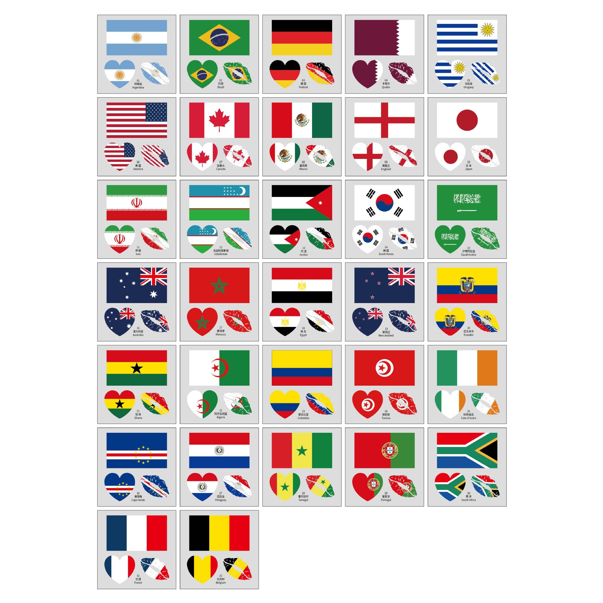 2026 New USA Canada Mexico World Cup Flag Tattoo Sticker Football Match Sports Event Tattoo Sticker Water Transfer Face Sticker