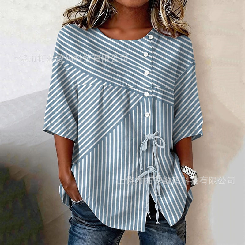 Women's Long Sleeve Shirt Printed Top Long Sleeve Women's Shirt Women's Long Sleeve Shirt Tie Shirt