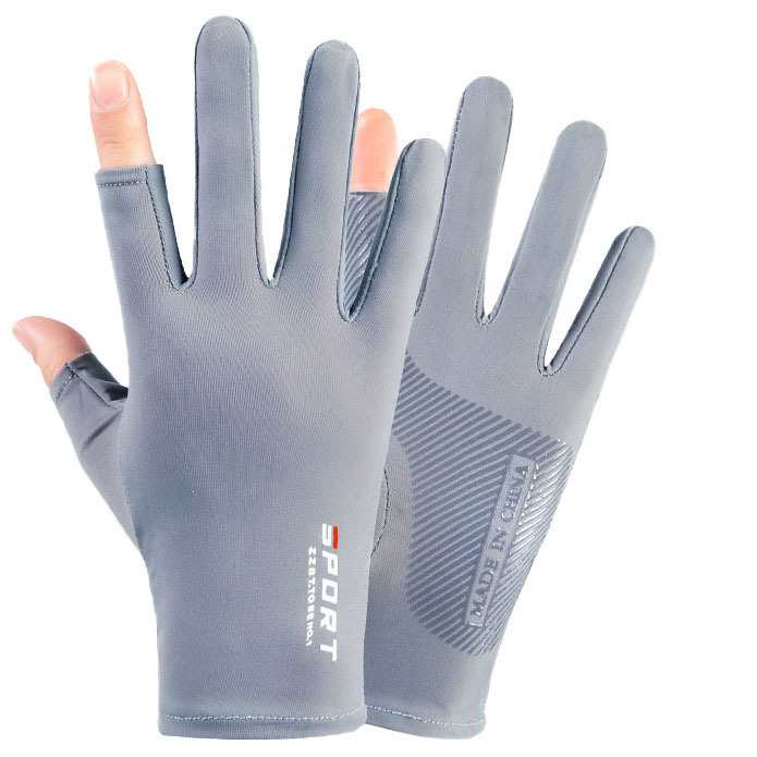 Driving fishing gloves half finger ice silk non-slip gloves breathable sunscreen fitness cycling express quick-drying gloves