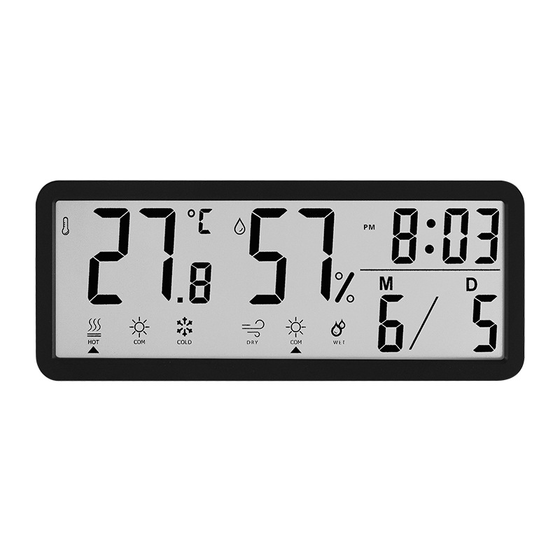 INS Simple Large Screen Clock Living Room Wall Clock Temperature and Humidity Clock Modern Clock Hanging or Standing YD106