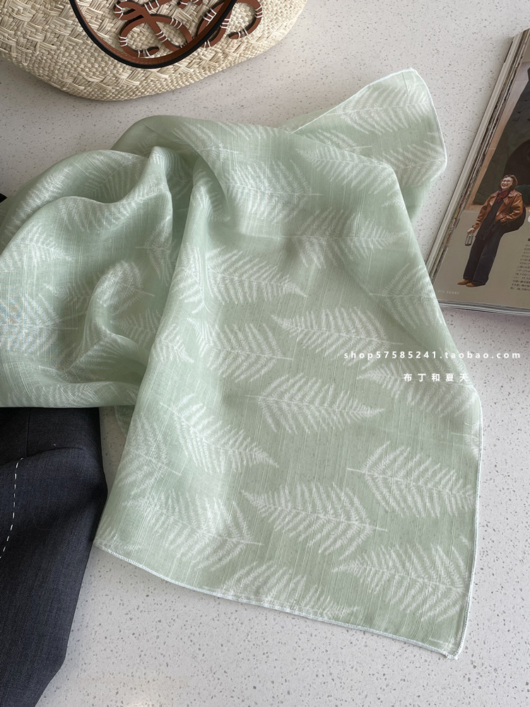 Cotton-linen square scarf collection ~ super many floral and polka dot neck scarf, forest style headscarf, hairband, bag for women