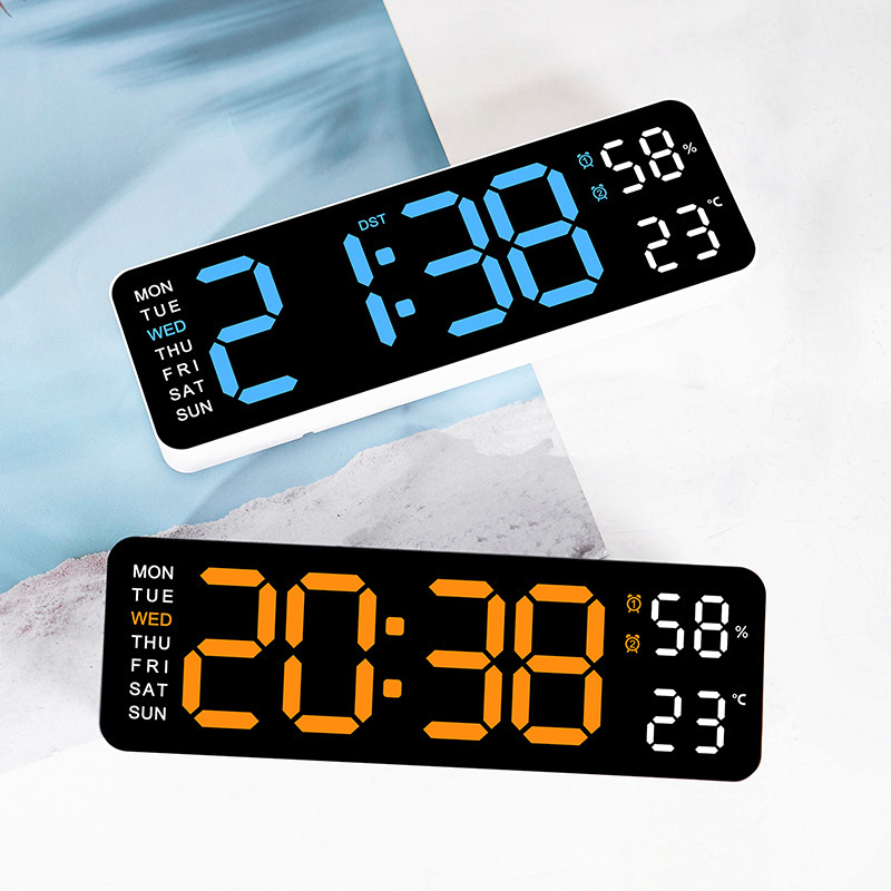 5503 Electronic Clock Simple Multifunctional Rectangle Large Font Alarm Clock Hanging or Standing