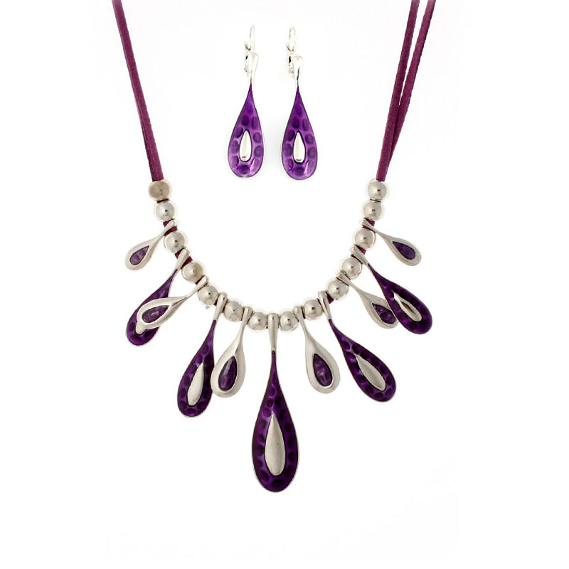 A550 Accessories Handmade Enamel Color Accessories Mixed Batch Oil Drop Drop Necklace Earring Set