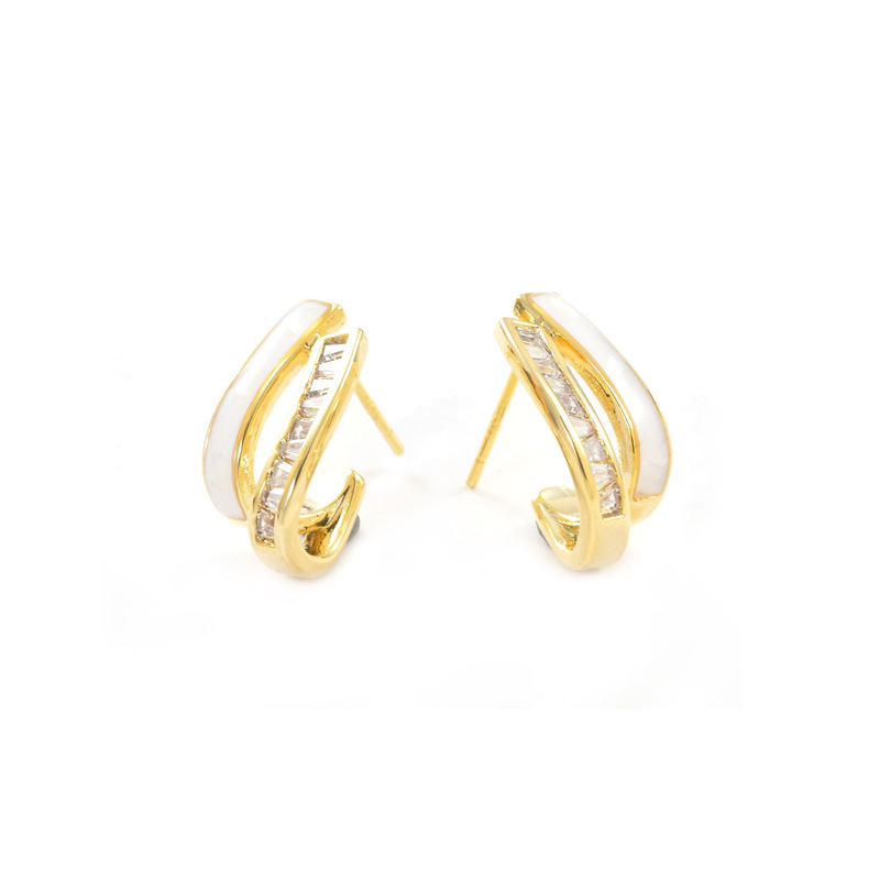 Double-layer ear studs women summer simple earrings S925 ear pin earrings ear accessories 2023 new
