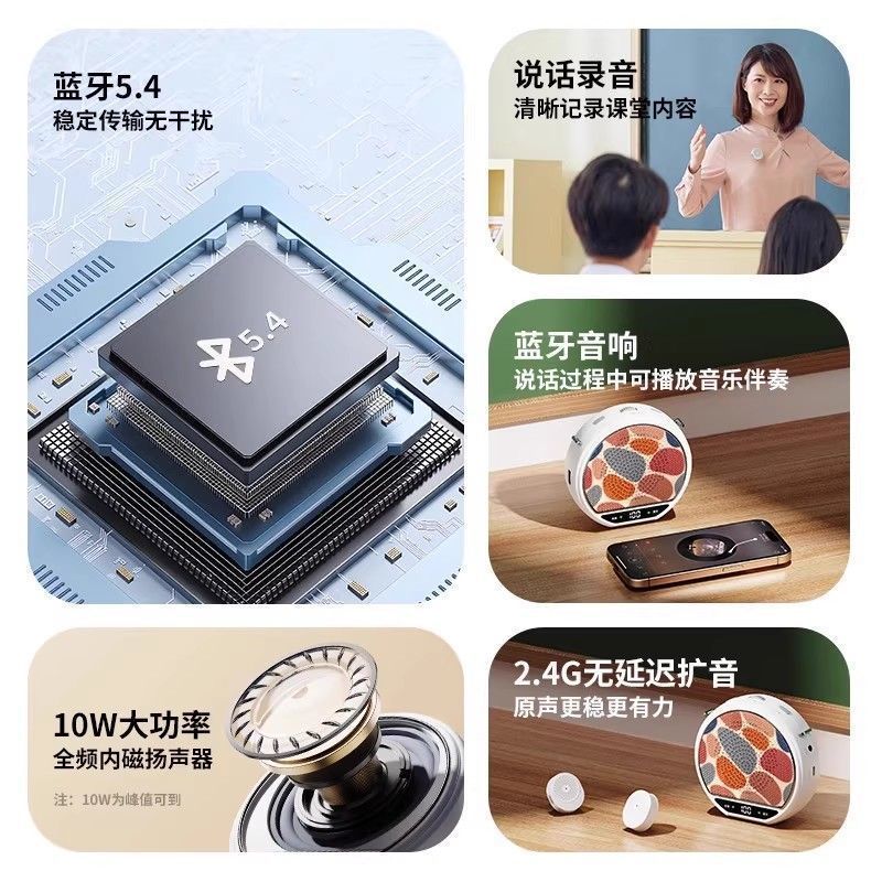 M28 Wireless Clip Amplifier Microphone Button Dual Microphone Long Battery Life High Volume Portable