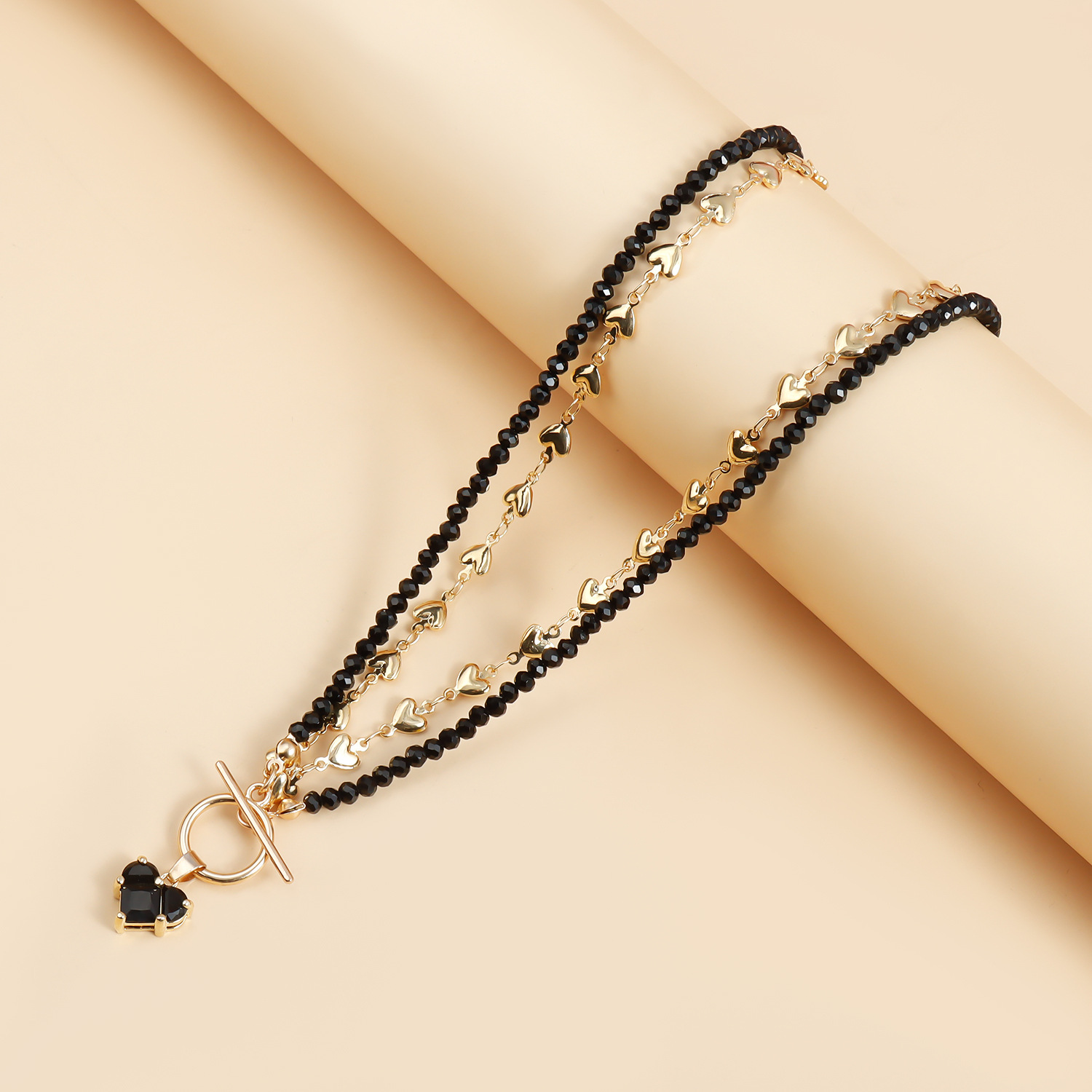 Accessories Rhinestone Love Zircon Pendant Love Chain Choker Sweet and Cool Sexy OT Buckle Necklace