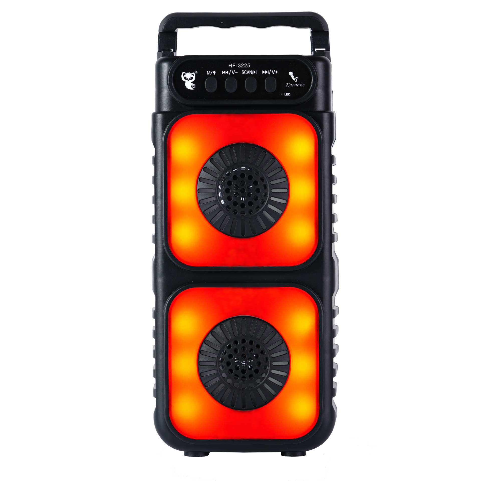 Dual 3-inch wireless Bluetooth speaker outdoor portable square dance subwoofer home desktop karaoke sound