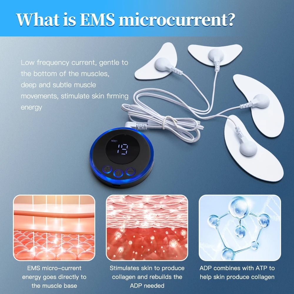 Mini rechargeable EMS facial massager facial beauty device V-face vibration muscle stimulator face shaper