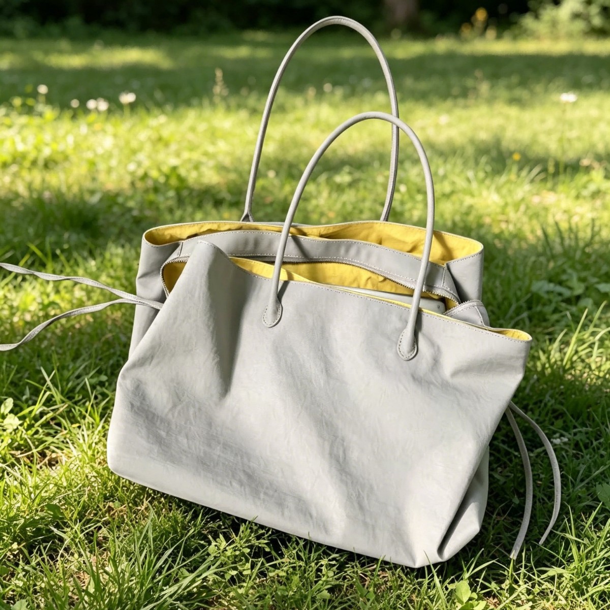 2026 Spring/Summer New Niche Contrast Lightweight Travel Nylon Tote Bag Multi-Compartment Large Capacity Single Shoulder Bag Women